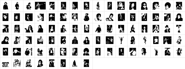 MJ The King of Pop MJ The King of Pop  glyph index