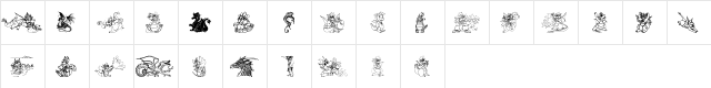 EvsDragons Regular  glyph index