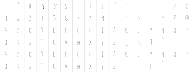 SloppySeconds Medium  glyph index
