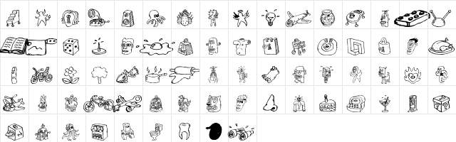 Bokka DrawingsThree  glyph index