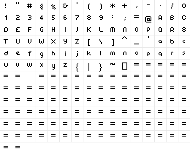 00Antix Regular  glyph index