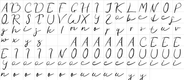 Shadow Over Demo Regular  glyph index