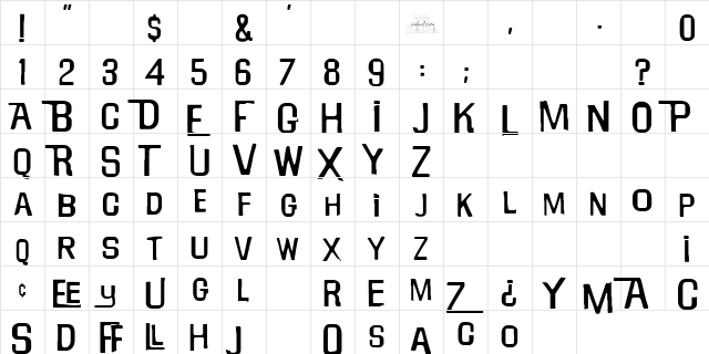 WillRobinson Regular  glyph index