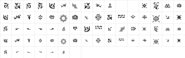 FleurDesign Regular  glyph index