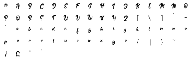 The Fox Tail Rough Regular  glyph index