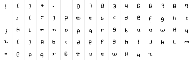 Haze Regular  glyph index