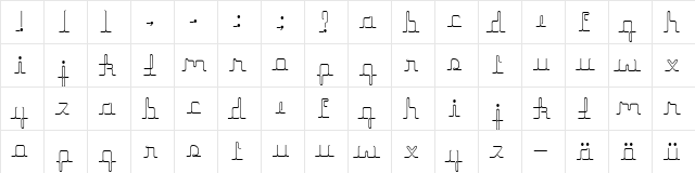 herrliches script Regular  glyph index