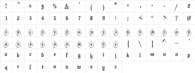 101! Mom's Brooch Regular  glyph index