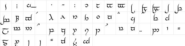 Tengwar-Elesil Normal  glyph index