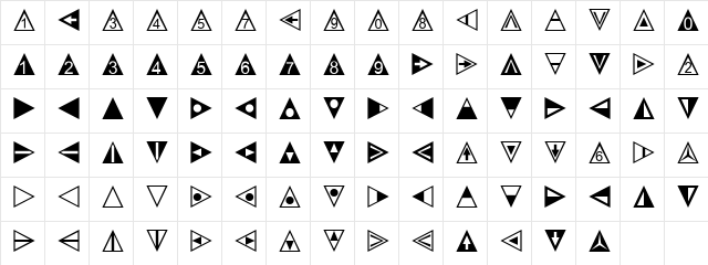 LTTapestry Triangle Regular  glyph index