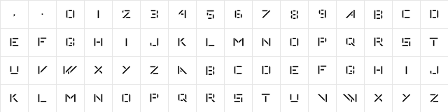 DeStijl Stencil  glyph index