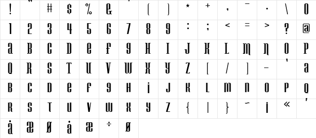 Konspiracy Theory Regular  glyph index