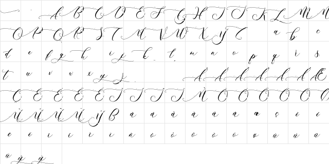 Schoolkid Regular  glyph index