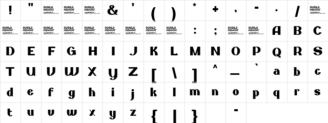 Broxo Personal Use Only Regular  glyph index