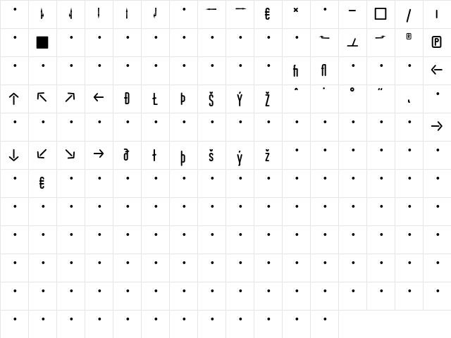 CstBerlinEast OrigRoundExp  glyph index
