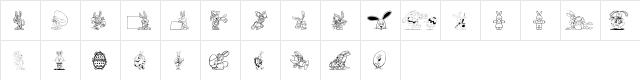 Easter Hoppy Regular  glyph index