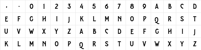 Salveation Serif Regular  glyph index