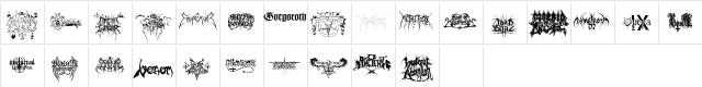 Black Metal Logos Dingbats  glyph index