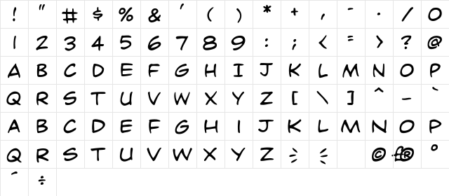 CCDaveGibbons Regular  glyph index