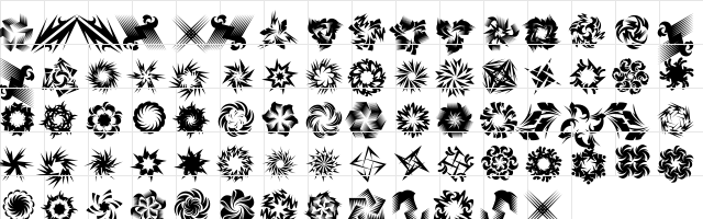 Whirligig Medium  glyph index