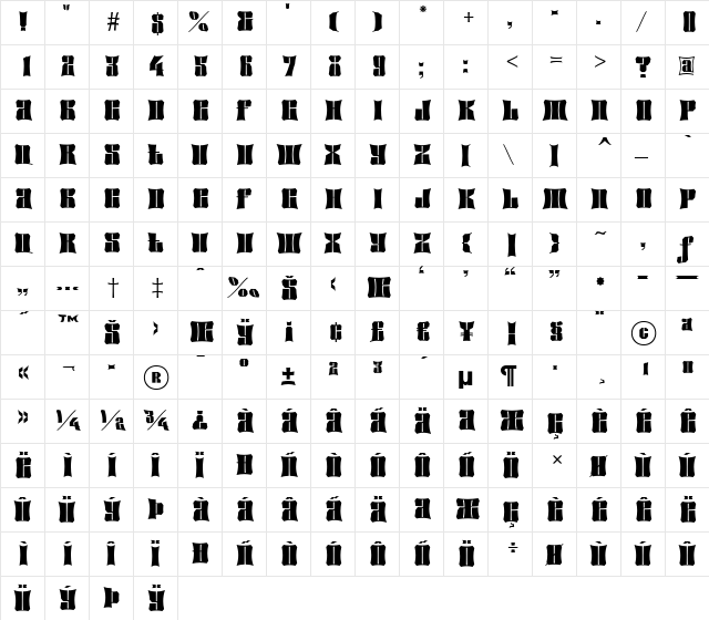 a_GladeCncv Regular  glyph index