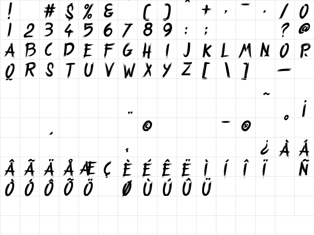 Strange Path Regular  glyph index