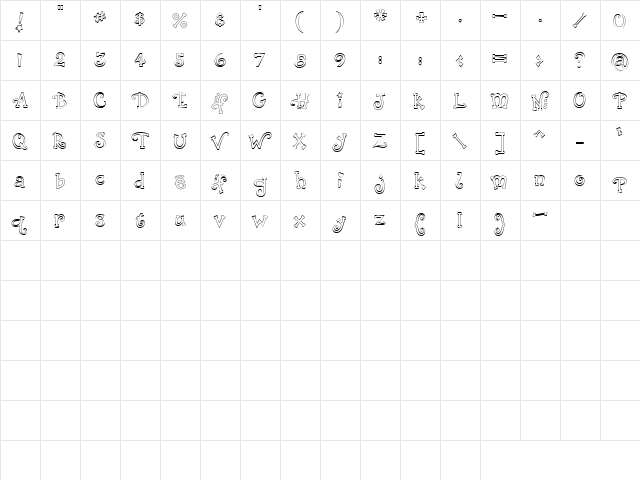 CK Funkie Fun Regular  glyph index