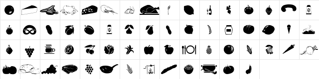 FoodnDrinksOne Regular  glyph index