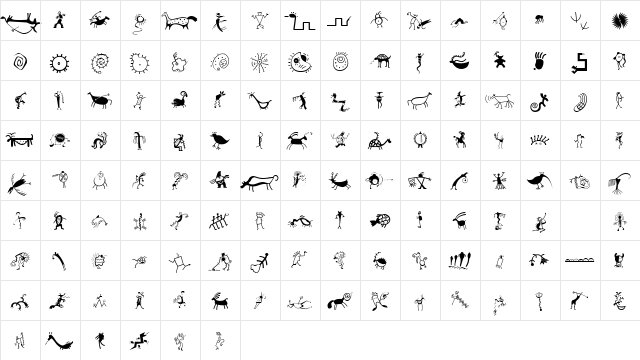 Mini Pics Red Rock Regular  glyph index