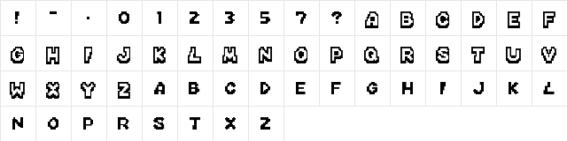 Mario Kart DS Regular  glyph index