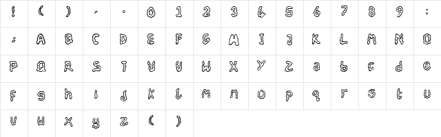 Arcy Regular  glyph index