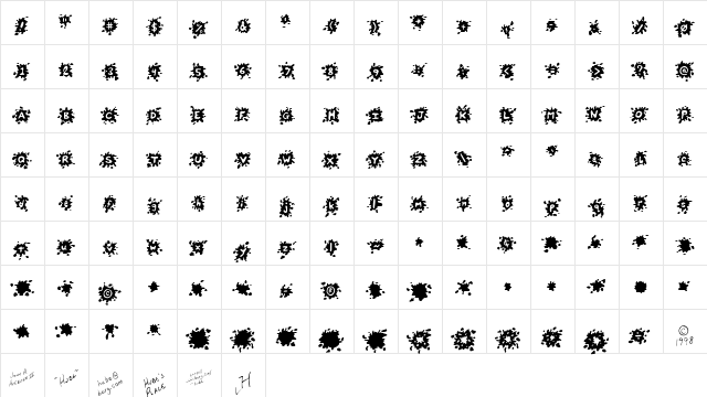 Splats Normal  glyph index