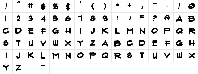 Flux Bold  glyph index