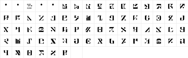 Paraghyph Ver 1 Regular  glyph index