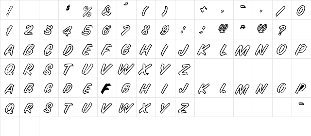Supermarket 1 Regular  glyph index