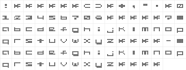 Hydrophonic Regular  glyph index