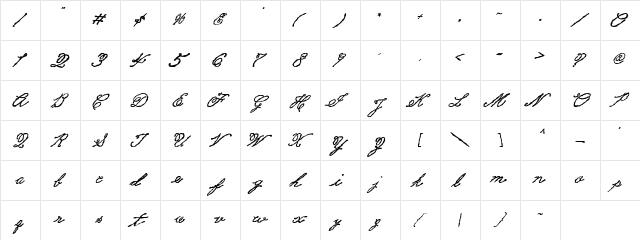 PC Old World Script Regular  glyph index
