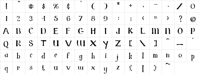PC Paper Clip Regular  glyph index