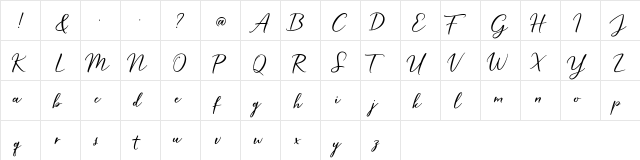 Hardwired Script Free Regular  glyph index
