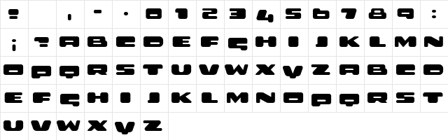PILOT Heavy  glyph index