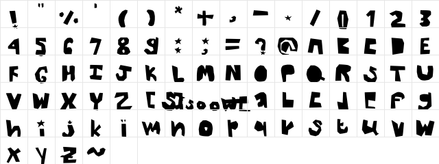 thick Regular  glyph index