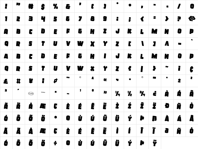 Frost Giant Rotated 2 Regular  glyph index