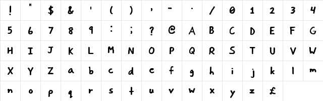 MrMcD iNk Regular  glyph index