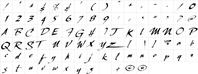 LHF Scriptana REG slant Regular  glyph index