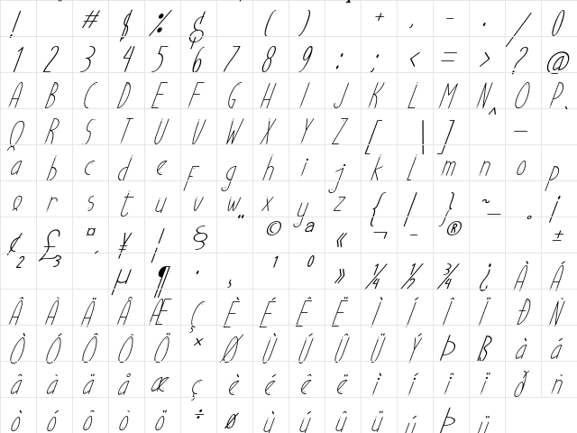 Ubur Ubur with Love alternatif3 Italic  glyph index