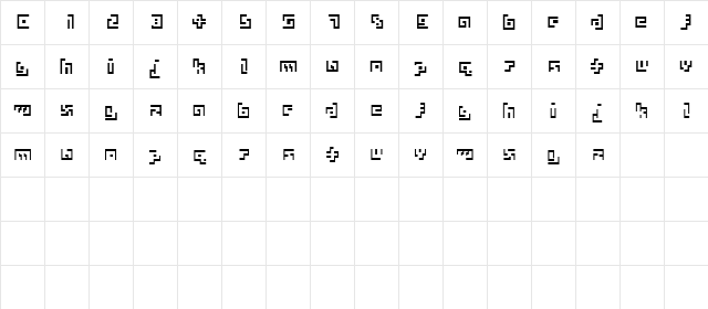 AmazeSSK Regular  glyph index