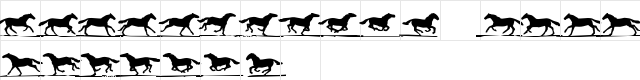 RunningHorses Regular  glyph index