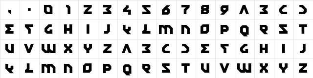 ELASTICA Regular  glyph index