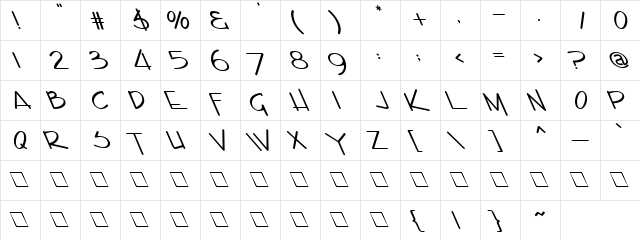 Enviro Caps Lefty Regular  glyph index