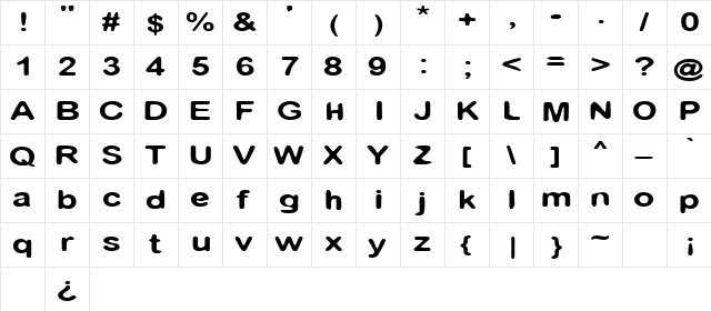 I Am Normal  glyph index